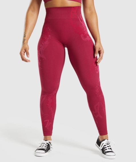 Women's Gymshark Wtflex Seamless Leggings Fuchsia | CA A167D8